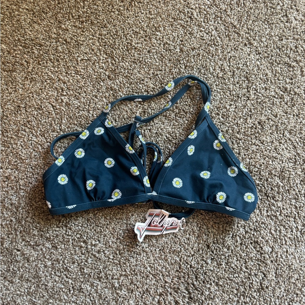 Jolyn Triangle Bikini Top with Daisies Size L